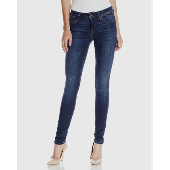 Mavi Gold Women's Alexa Mid Rise Skinny Jeans In Gold Deep Tencel 27 NWT - Picture 1 of 6